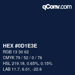 カラーコード: HEX #0D1E3E | qconv.com