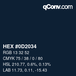 Color code: HEX #0D2034 | qconv.com