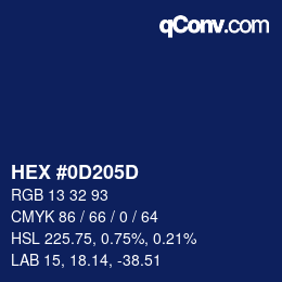 Color code: HEX #0D205D | qconv.com
