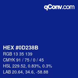 Color code: HEX #0D238B | qconv.com