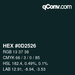 Farbcode: HEX #0D2526 | qconv.com