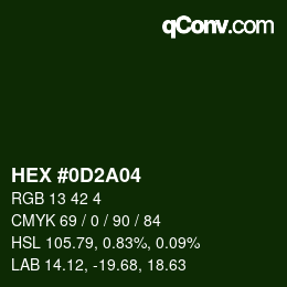 Color code: HEX #0D2A04 | qconv.com