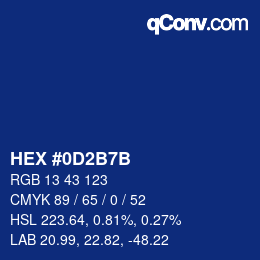 Color code: HEX #0D2B7B | qconv.com