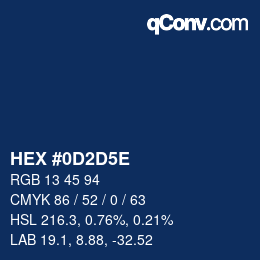 Color code: HEX #0D2D5E | qconv.com