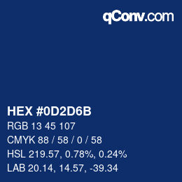Color code: HEX #0D2D6B | qconv.com