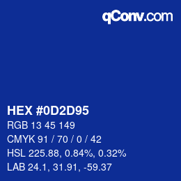 Color code: HEX #0D2D95 | qconv.com