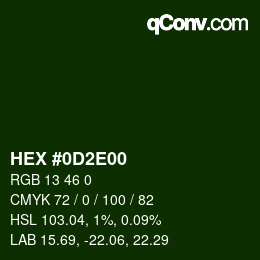 Color code: HEX #0D2E00 | qconv.com