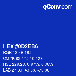 Color code: HEX #0D2EB6 | qconv.com