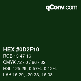 Color code: HEX #0D2F10 | qconv.com