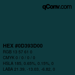 Código de color: HEX #0D393D00 | qconv.com