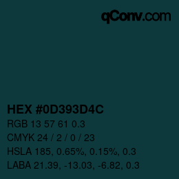 カラーコード: HEX #0D393D4C | qconv.com