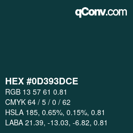 Farbcode: HEX #0D393DCE | qconv.com