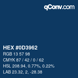 Código de color: HEX #0D3962 | qconv.com
