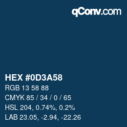 Código de color: HEX #0D3A58 | qconv.com