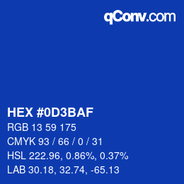Color code: HEX #0D3BAF | qconv.com
