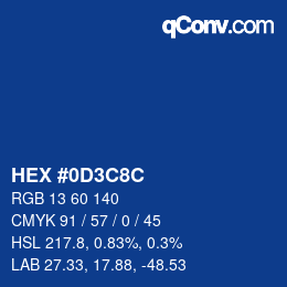 カラーコード: HEX #0D3C8C | qconv.com