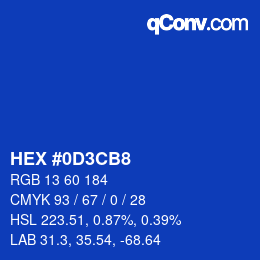 Color code: HEX #0D3CB8 | qconv.com