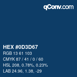 カラーコード: HEX #0D3D67 | qconv.com