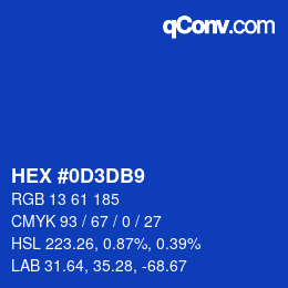 Color code: HEX #0D3DB9 | qconv.com