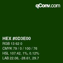 Color code: HEX #0D3E00 | qconv.com