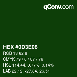 Color code: HEX #0D3E08 | qconv.com