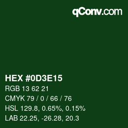 Color code: HEX #0D3E15 | qconv.com