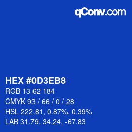 Color code: HEX #0D3EB8 | qconv.com