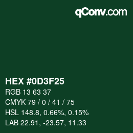 カラーコード: HEX #0D3F25 | qconv.com