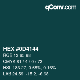 カラーコード: HEX #0D4144 | qconv.com