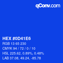 Color code: HEX #0D41E6 | qconv.com
