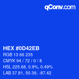 Color code: HEX #0D42EB | qconv.com
