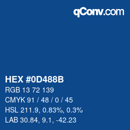 Color code: HEX #0D488B | qconv.com
