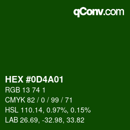 Color code: HEX #0D4A01 | qconv.com