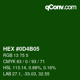Color code: HEX #0D4B05 | qconv.com