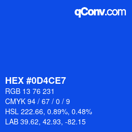 Color code: HEX #0D4CE7 | qconv.com