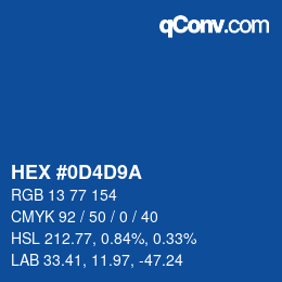 Color code: HEX #0D4D9A | qconv.com