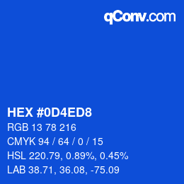 Farbcode: HEX #0D4ED8 | qconv.com