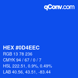 カラーコード: HEX #0D4EEC | qconv.com