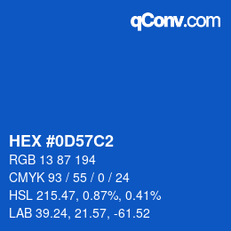 Color code: HEX #0D57C2 | qconv.com