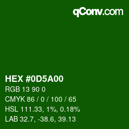 Color code: HEX #0D5A00 | qconv.com