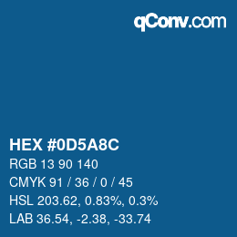 カラーコード: HEX #0D5A8C | qconv.com