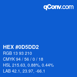 カラーコード: HEX #0D5DD2 | qconv.com