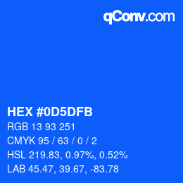 Color code: HEX #0D5DFB | qconv.com