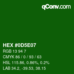 Color code: HEX #0D5E07 | qconv.com