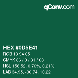 Color code: HEX #0D5E41 | qconv.com