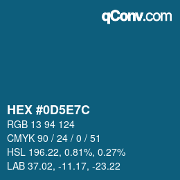 Color code: HEX #0D5E7C | qconv.com