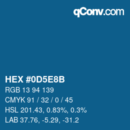 Color code: HEX #0D5E8B | qconv.com