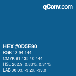 Color code: HEX #0D5E90 | qconv.com