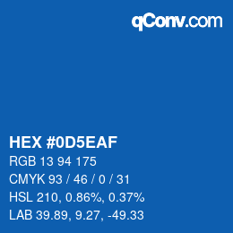 Color code: HEX #0D5EAF | qconv.com