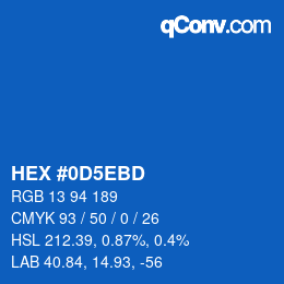 Color code: HEX #0D5EBD | qconv.com